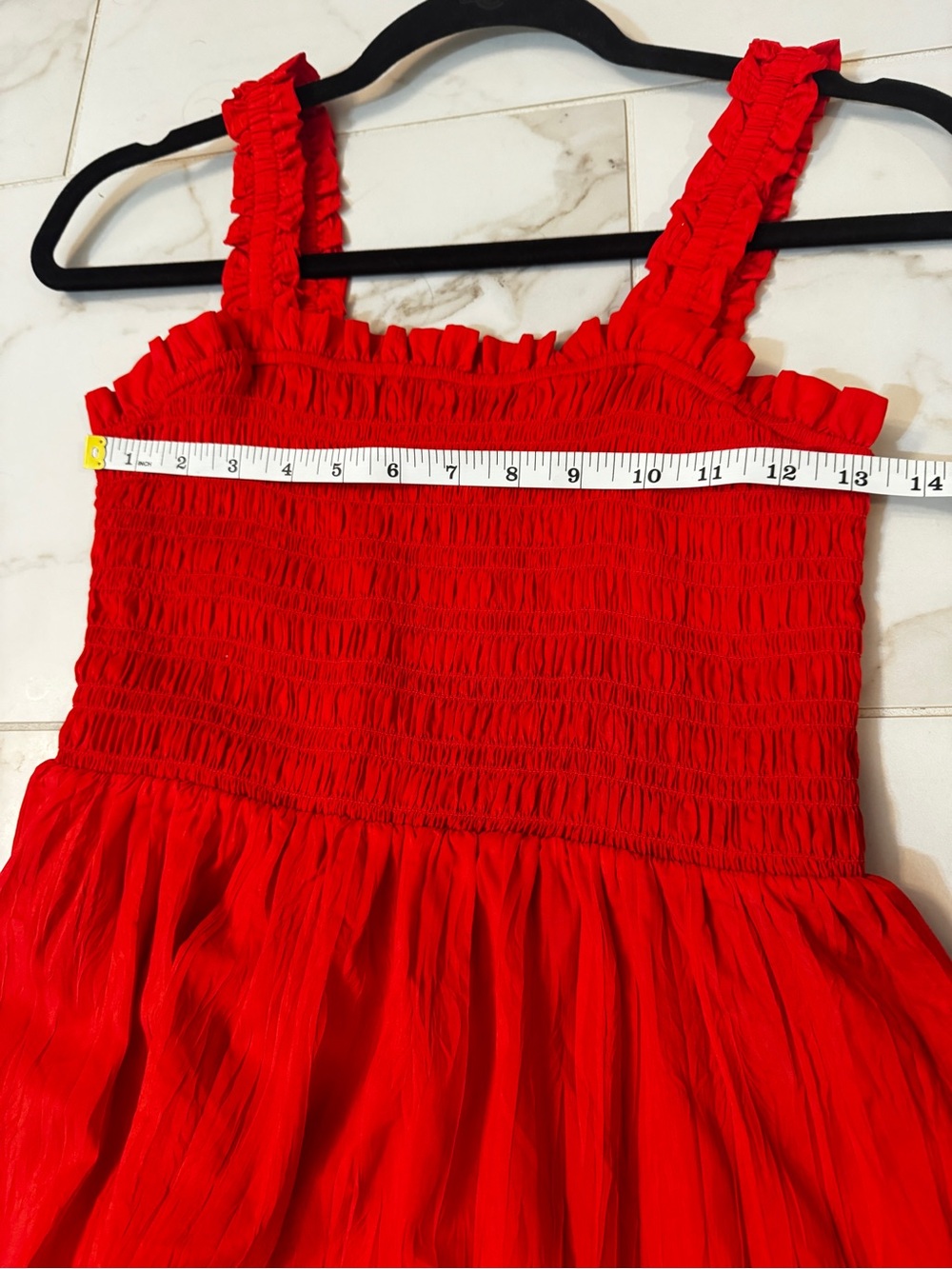 Red Tiered Maxi Dress with Smocked Bodice - Gap - Picture 12 of 15